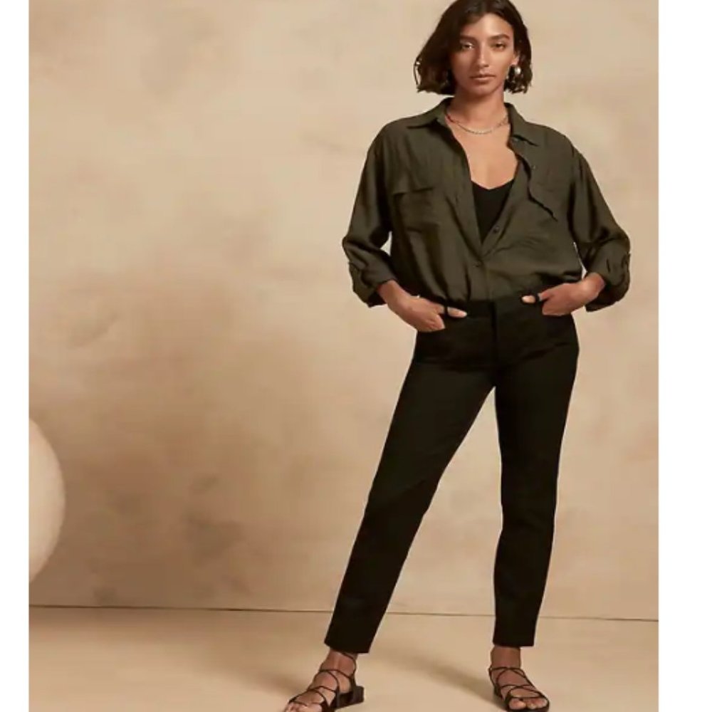 NWT Banana RepF Sloan Slim Ankle Pant 00P 24P Black F89
